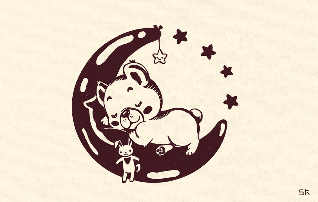 sleeping bear on the moon